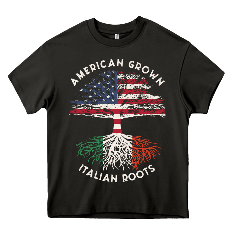 American Grown Italian Roots Usa Italy Flag Tree Heavy Core Tee by linhVisuals | Teevron