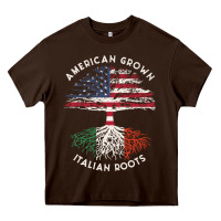 Chocolate Brown american grown italian roots usa italy flag tree Heavy Core Tee - linhVisuals