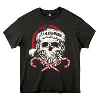 Asphalt bah humbug skull santa hat christmas funny quote Heavy Core Tee - linhVisuals