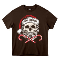 Chocolate Brown bah humbug skull santa hat christmas funny quote Heavy Core Tee - linhVisuals