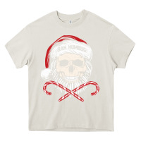 Cream bah humbug skull santa hat christmas funny quote Heavy Core Tee - linhVisuals