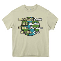 Mossy birthplace earth race human politics freedom religion love equality al Heavy Core Tee - linhVisuals