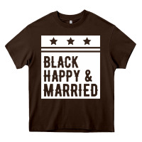 Chocolate Brown black happy & married funny wedding gifts Heavy Core Tee - linhVisuals