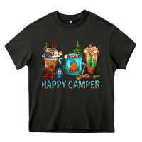Asphalt Happy Camper Coffee Cups Heavy Core Tee - FaDigitalArtStudio