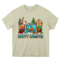 Mossy Happy Camper Coffee Cups Heavy Core Tee - FaDigitalArtStudio