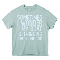 Arona boating funny if my boat is thinking about me too funny pontoon boat l Heavy Core Tee - linhVisuals