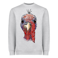 Heather Grey gobble face Heavyweight Sweatshirt - RanaPortraitStore