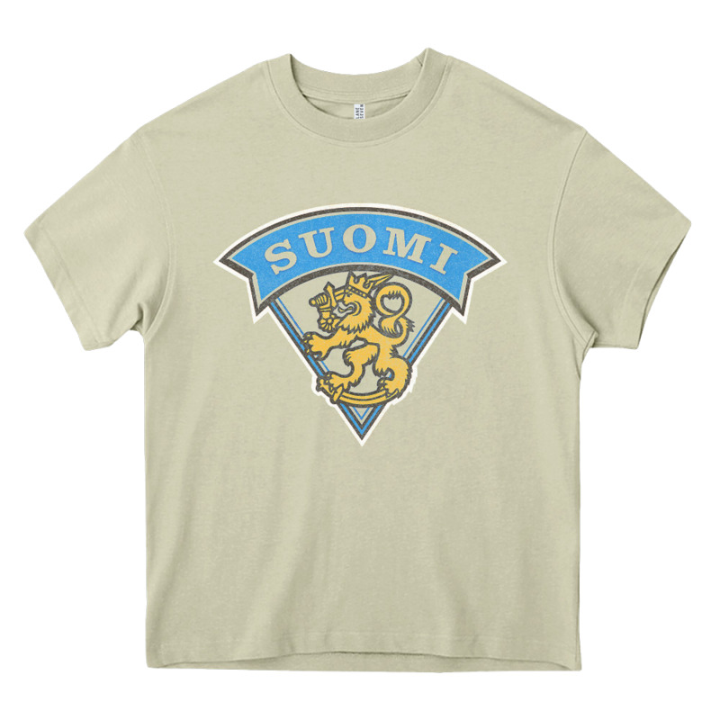 Faded Style Suomi Finland Lion Design Heavy Core Tee by linhVisuals | Teevron