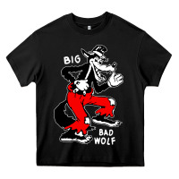 Black big bad wolf Heavy Core Tee - linhVisuals