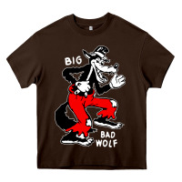 Chocolate Brown big bad wolf Heavy Core Tee - linhVisuals