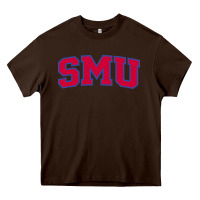 Chocolate Brown The SMU Athletics wordmark Heavy Core Tee - linhVisuals