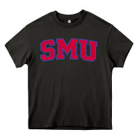Asphalt The SMU Athletics wordmark Heavy Core Tee - linhVisuals