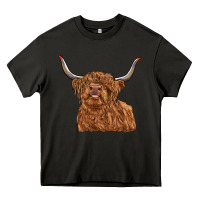Asphalt highland cow Heavy Core Tee - RanaPortraitStore