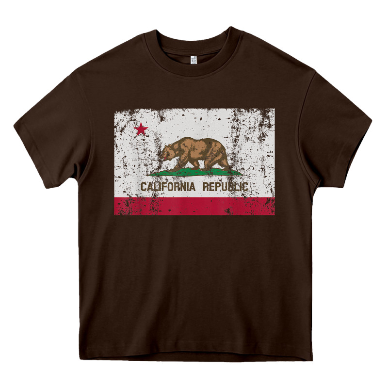 California Flag Womens Mens Heavy Distressed Vintage Gift T Shirt Heavy Core Tee by linhVisuals | Teevron