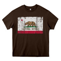 Chocolate Brown california flag womens mens heavy distressed vintage gift t shirt Heavy Core Tee - linhVisuals