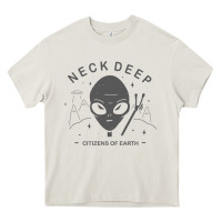 Cream neck deep clässic Heavy Core Tee - linhVisuals