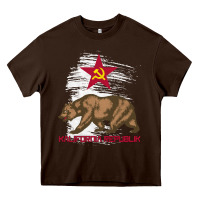 Chocolate Brown california republic communist kalifornia t shirt Heavy Core Tee - linhVisuals