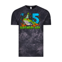 Cloud Black Birthday Boy Frog Age 5 Vintage Tee - LillyAllenDesigns