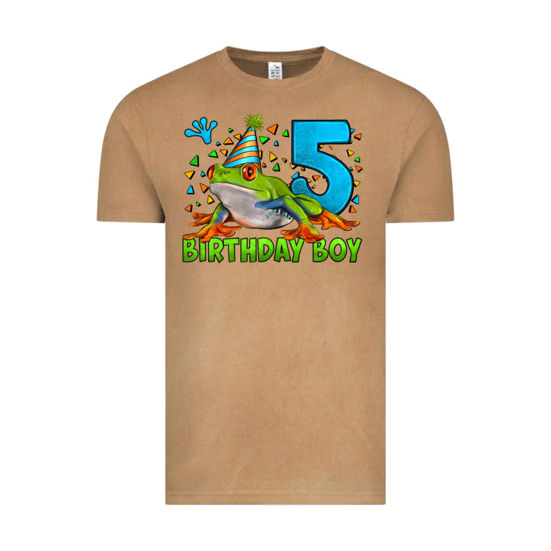 Birthday Boy Frog Age 5 Vintage Tee by LillyAllenDesigns | Teevron