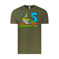 Vintage Olive Birthday Boy Frog Age 5 Vintage Tee - LillyAllenDesigns