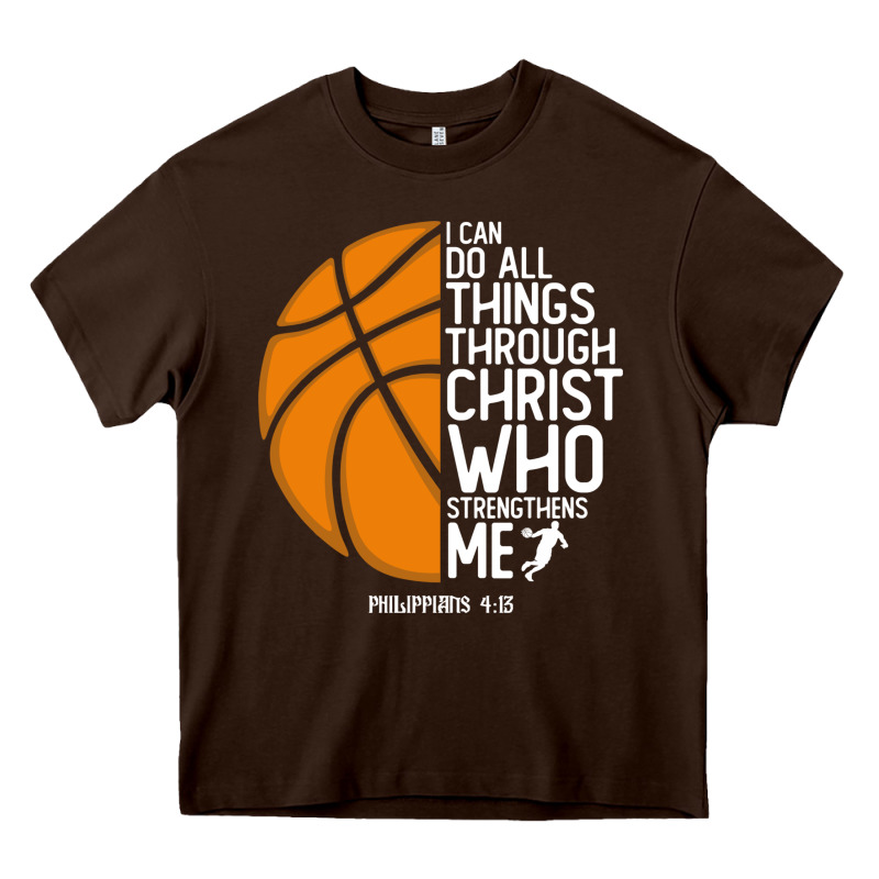 Christian Basketball I Can Do All Things Through Christ Philippians 41 Heavy Core Tee by linhVisuals | Teevron