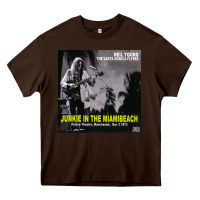 Chocolate Brown Neil Young Heavy Core Tee - linhVisuals