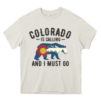 Cream colorado is calling and i must go state flag with wild bear Heavy Core Tee - linhVisuals