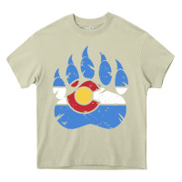 Mossy colorado state flag bear paw print pocket place Heavy Core Tee - linhVisuals