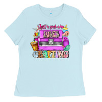 Baby Blue Just A Girl Who Loves Crafting Ladies Tee - CowhideDigitalArt