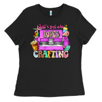 Black Just A Girl Who Loves Crafting Ladies Tee - CowhideDigitalArt