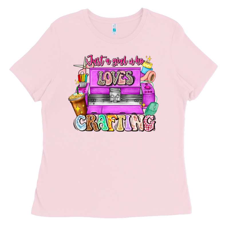 Just A Girl Who Loves Crafting Ladies Tee by CowhideDigitalArt | Teevron