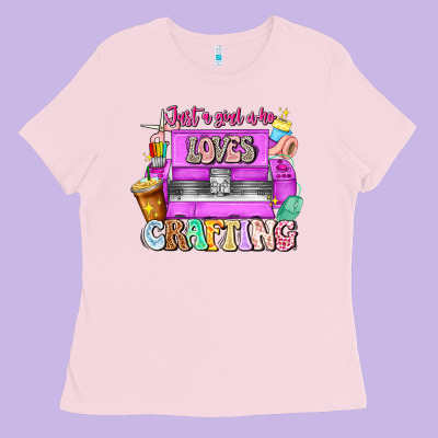 Just A Girl Who Loves Crafting Ladies Tee Designed By Cowhidedigitalart