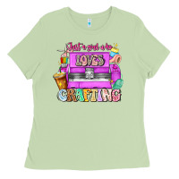 Matcha Just A Girl Who Loves Crafting Ladies Tee - CowhideDigitalArt