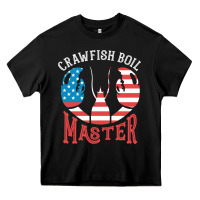 Black crawfish boil master american  flag us big red lobster design Heavy Core Tee - linhVisuals