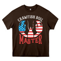 Chocolate Brown crawfish boil master american  flag us big red lobster design Heavy Core Tee - linhVisuals