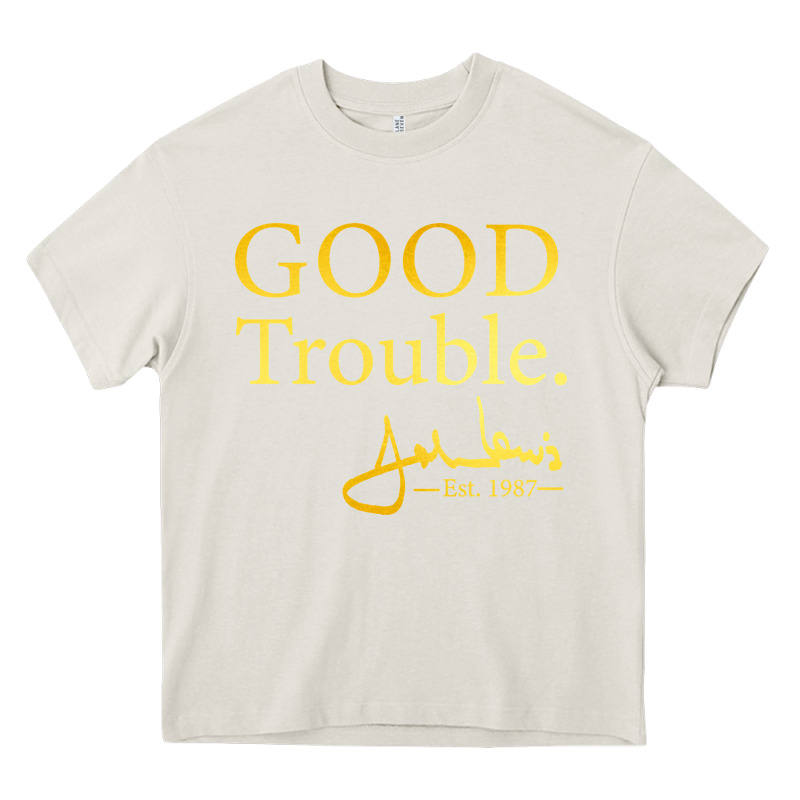 Good Trouble John Lewis Signature Heavy Core Tee by linhVisuals | Teevron