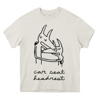 Cream Car Seat Headrest Heavy Core Tee - linhVisuals