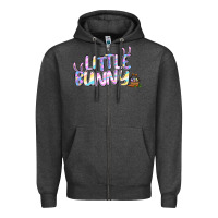 Charcoal Heather easter little bunny Zipper Hoodie - Jasminsmagicworld