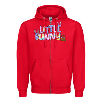 Red easter little bunny Zipper Hoodie - Jasminsmagicworld