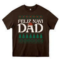 Chocolate Brown feliz navi dad ugly christmas sweater funny spanish xmas pun gift for Heavy Core Tee - linhVisuals