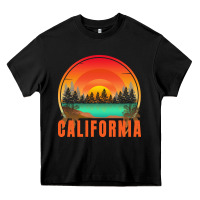 Black california t  shirt california sunset vintage trees scenery t  shirt Heavy Core Tee - linhVisuals