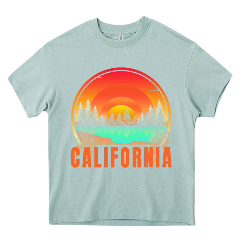 California T  Shirt California Sunset Vintage Trees Scenery T  Shirt Heavy Core Tee by linhVisuals | Teevron