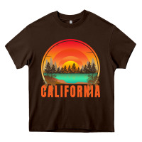 Chocolate Brown california t  shirt california sunset vintage trees scenery t  shirt Heavy Core Tee - linhVisuals