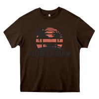 Chocolate Brown florida man state funny meme vintage palm trees and sunset retro sun Heavy Core Tee - linhVisuals