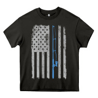 Asphalt fishing american flag vintage fishing rod patriotic 4ht of july gift f Heavy Core Tee - linhVisuals