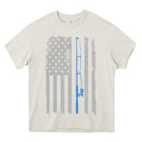 Cream fishing american flag vintage fishing rod patriotic 4ht of july gift f Heavy Core Tee - linhVisuals