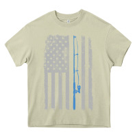 Mossy fishing american flag vintage fishing rod patriotic 4ht of july gift f Heavy Core Tee - linhVisuals