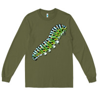 Army Green Papilio Machaon Caterpillar Long Sleeve Tee - LillyAllenDesigns