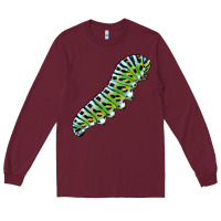 Burgundy Papilio Machaon Caterpillar Long Sleeve Tee - LillyAllenDesigns