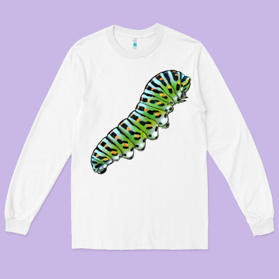 Papilio Machaon Caterpillar Long Sleeve Tee Designed By Lillyallendesigns